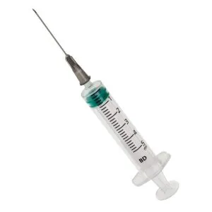Becton Dickinson 5ml syringe with needle — pack of 10