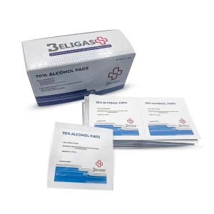 Beligas 70% alcohol pads — box of 50