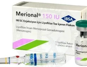 Merional 150 IU — menotropin (human menopausal gonadotropin), 1 vial plus solvent, IBSA Turkey