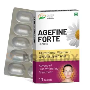 Agefine Forte 500/250/50 mg — Glutathione, Vitamin C and Alpha Lipoic Acid skin supplement tablet
