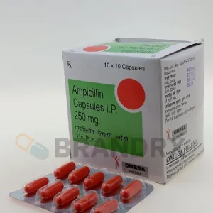 Ampicillin 250 mg — penicillin antibiotic capsules by Omega Pharma