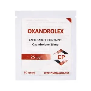 Euro-Pharmacies Oxandrolex 25 — oral oxandrolone (Anavar) tablets, 50-tab pack